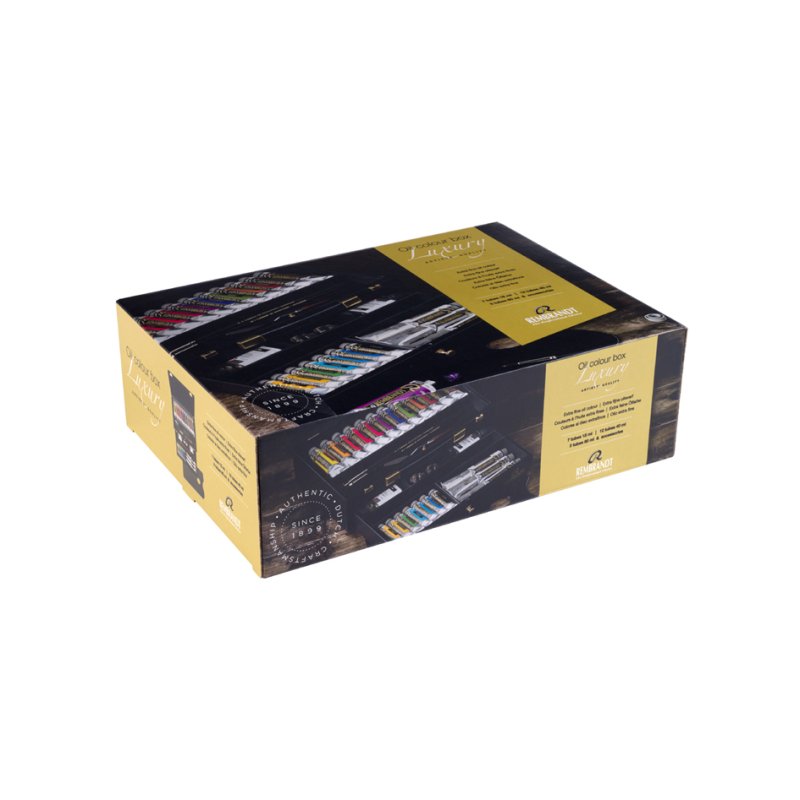 Royal Talens Rembrandt peinture à l'huile, coffret bois luxe, 7×15 ml tubes