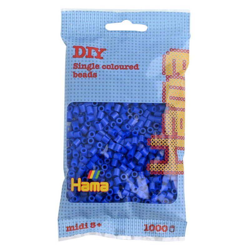 Hama perles à repasser midi, bleu, 5,0 mm, 1.000 pcs