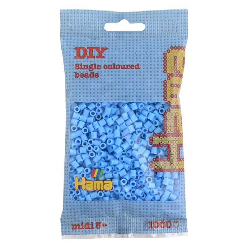 Hama perles à repasser midi, bleu, 5,0 mm, 1.000 pcs