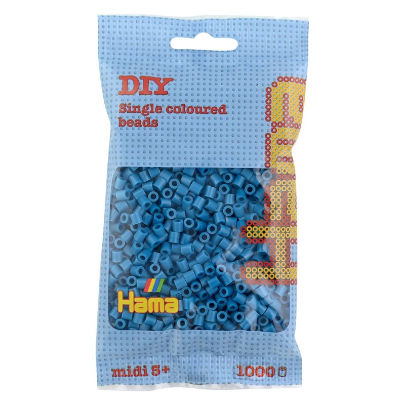 Hama perles à repasser midi, bleu, 5,0 mm, 1.000 pcs