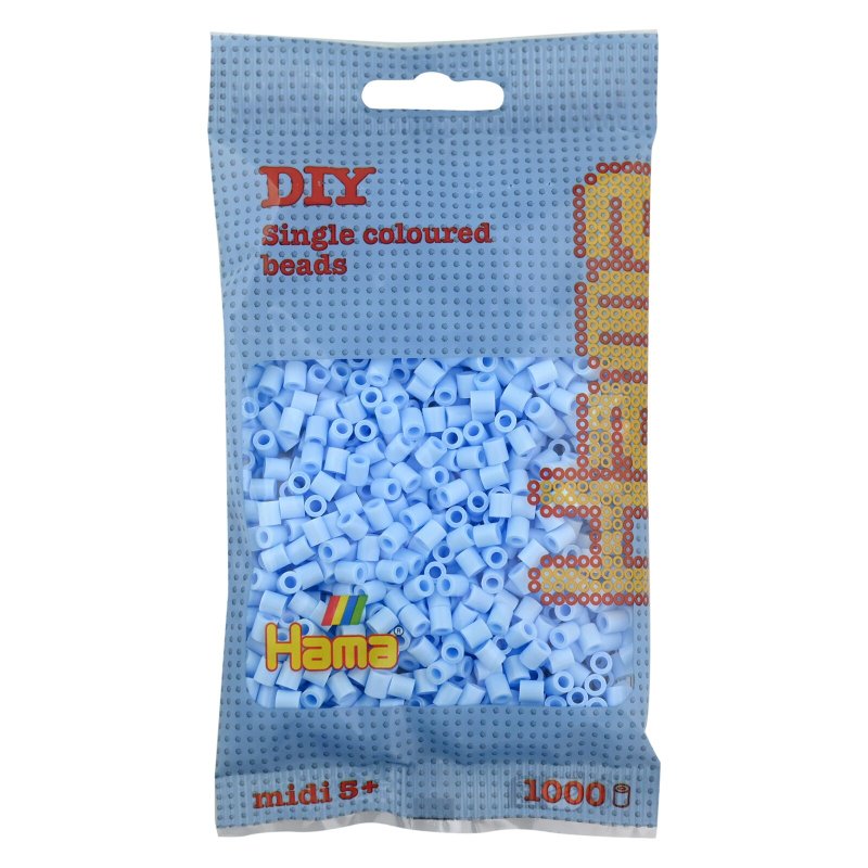 Hama perles à repasser midi, bleu, 5,0 mm, 1.000 pcs