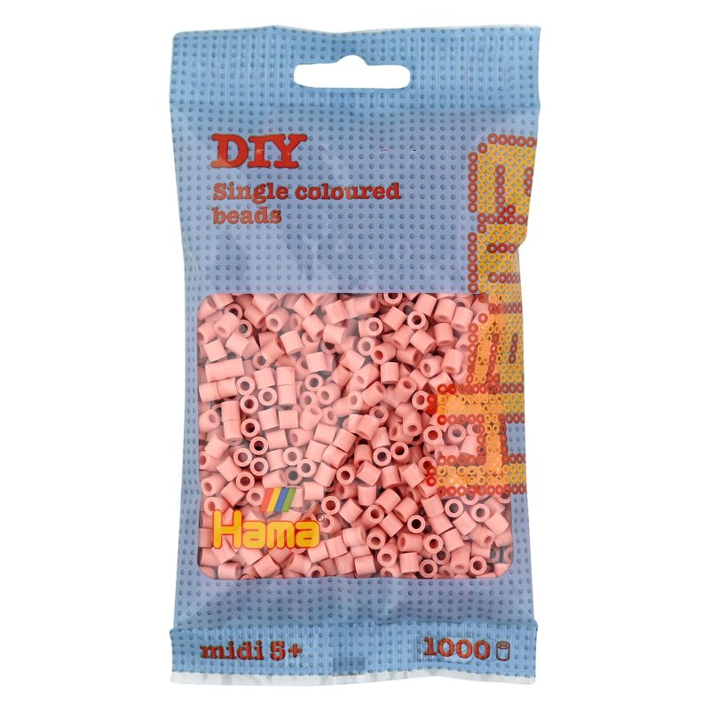 Hama perles à repasser midi, rouge, 5,0 mm, 1 000 pièces