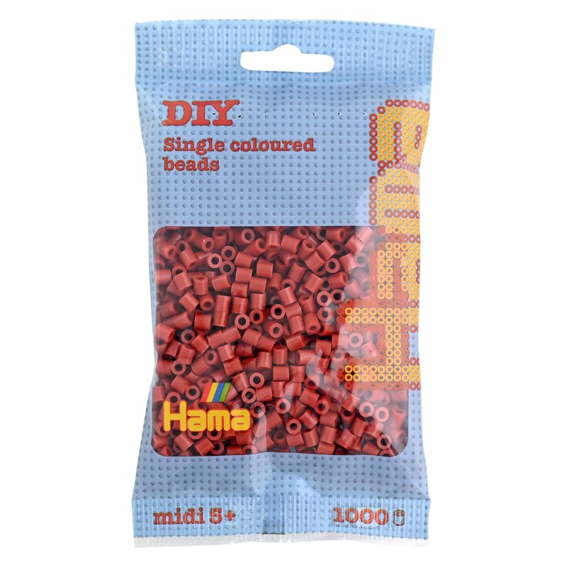 Hama perles à repasser midi, rouge foncé, 5,0 mm, 1.000 pièces