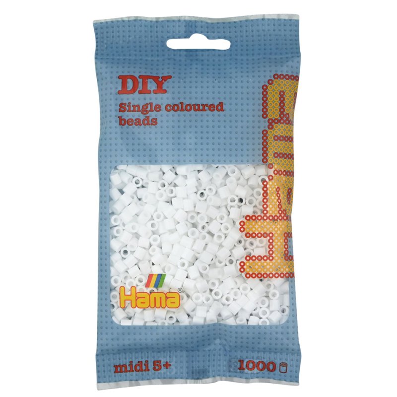 Hama perles à repasser taille moyenne, gris clair, 5,0 mm, 1000 pièces