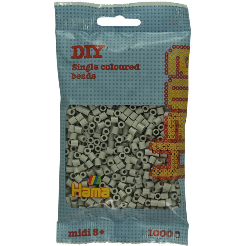 Hama perles à repasser taille moyenne, gris clair, 5,0 mm, 1000 pièces