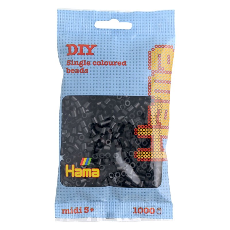 Hama perles à repasser taille moyenne, gris clair, 5,0 mm, 1000 pièces