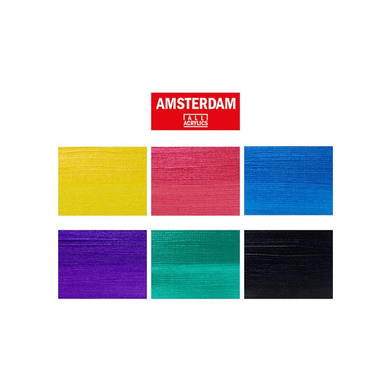 Royal Talens Amsterdam peinture acrylique métallique, 6 × 20 ml, hydrosoluble