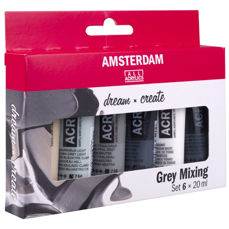 ROYAL TALENS Amsterdam acrylverf grijze mengset, 6 x 20 ml