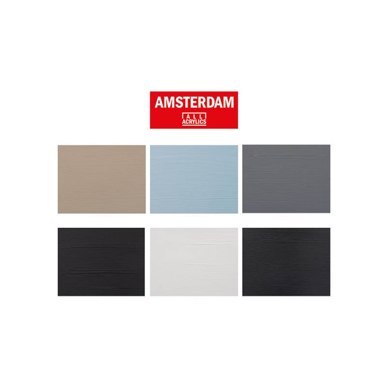 ROYAL TALENS Amsterdam peinture acrylique ensemble de gris, 6 x 20 ml
