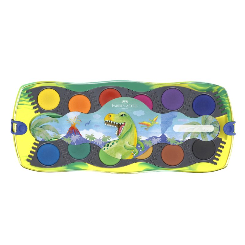 FABER-CASTELL Boîte de peinture Dino CONNECTOR, 12 couleurs