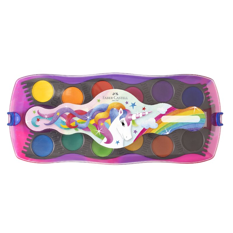 FABER-CASTELL set aquarelle CONNECTOR Licorne, 12 couleurs