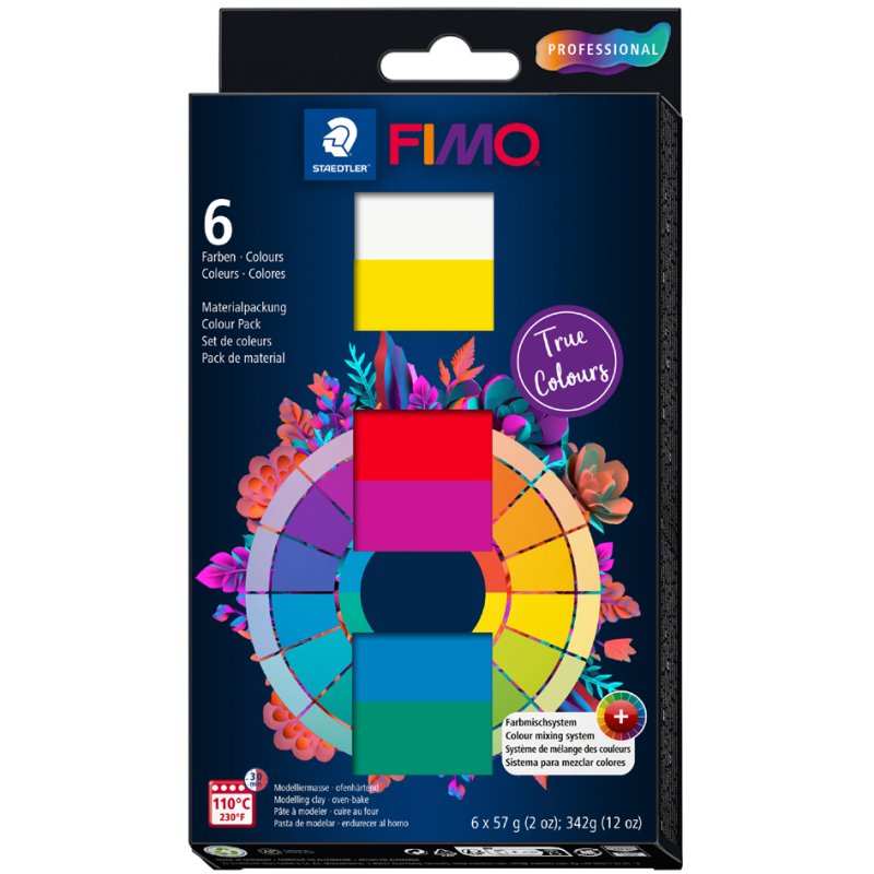 FIMO Professional pâte à modeler set True Colours, 6 couleurs, 6×57 g