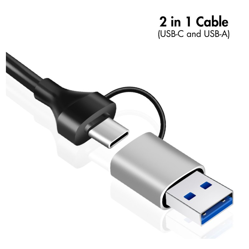 LogiLink USB to RJ45 ethernet network adapter, grey, 2-in-1 plug, 2500 Mbit/s