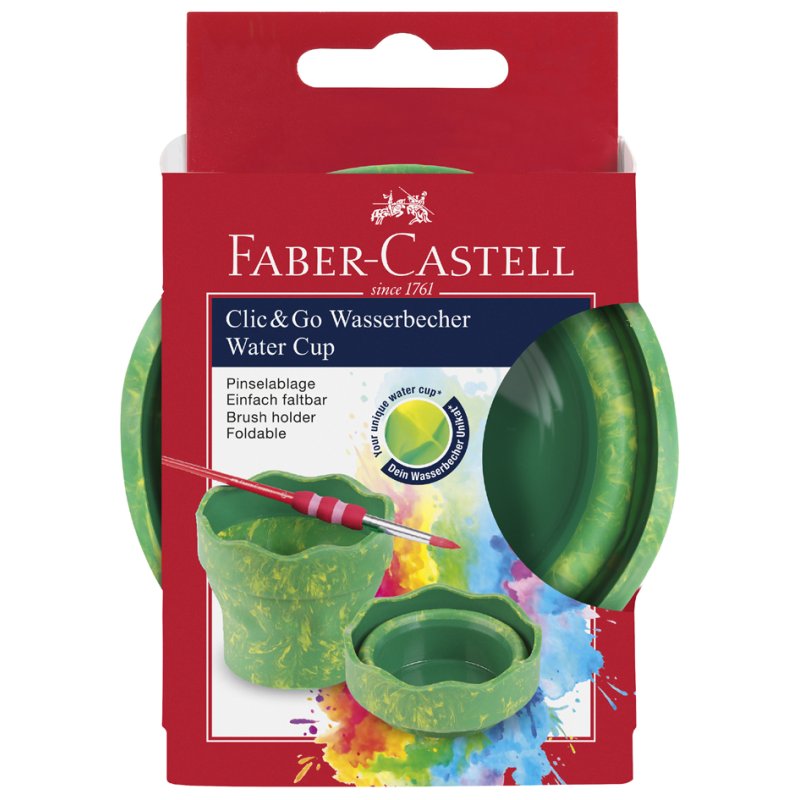 FABER-CASTELL water cup CLIC & GO, marbled pink, collapsible