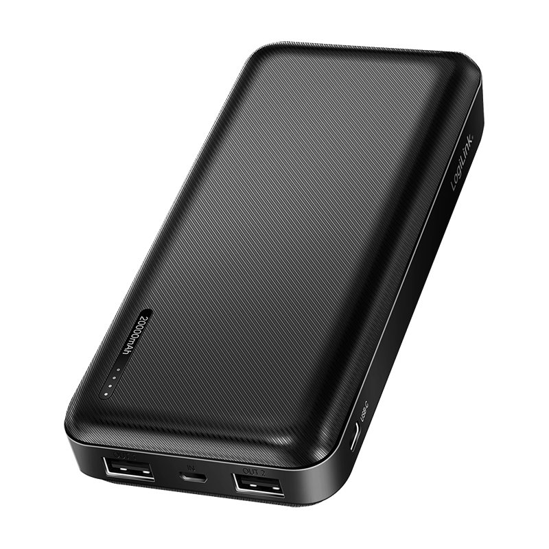 LogiLink powerbank, wit, USB-A en USB-C aansluitingen