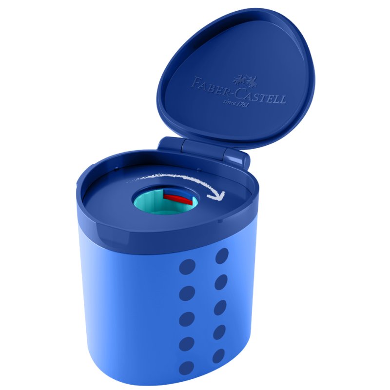 FABER-CASTELL taille-crayon Grippy, bleu, sécurité enfants