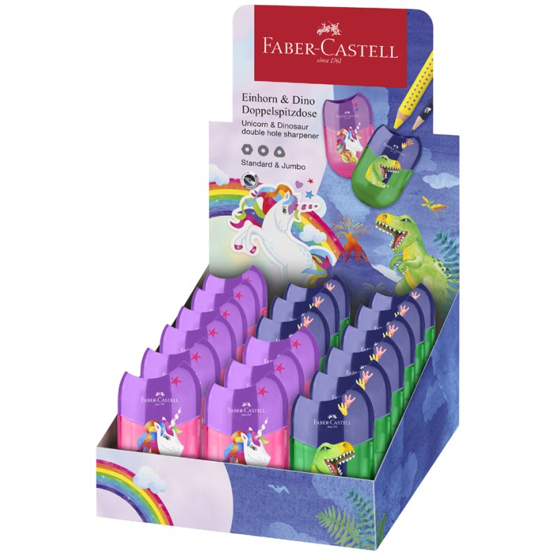 Faber-Castell pencil sharpener Dino/Unicorn, 18 pieces