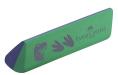 Faber-Castell gum Dino, ergonomisch driehoekig, groen/blauw