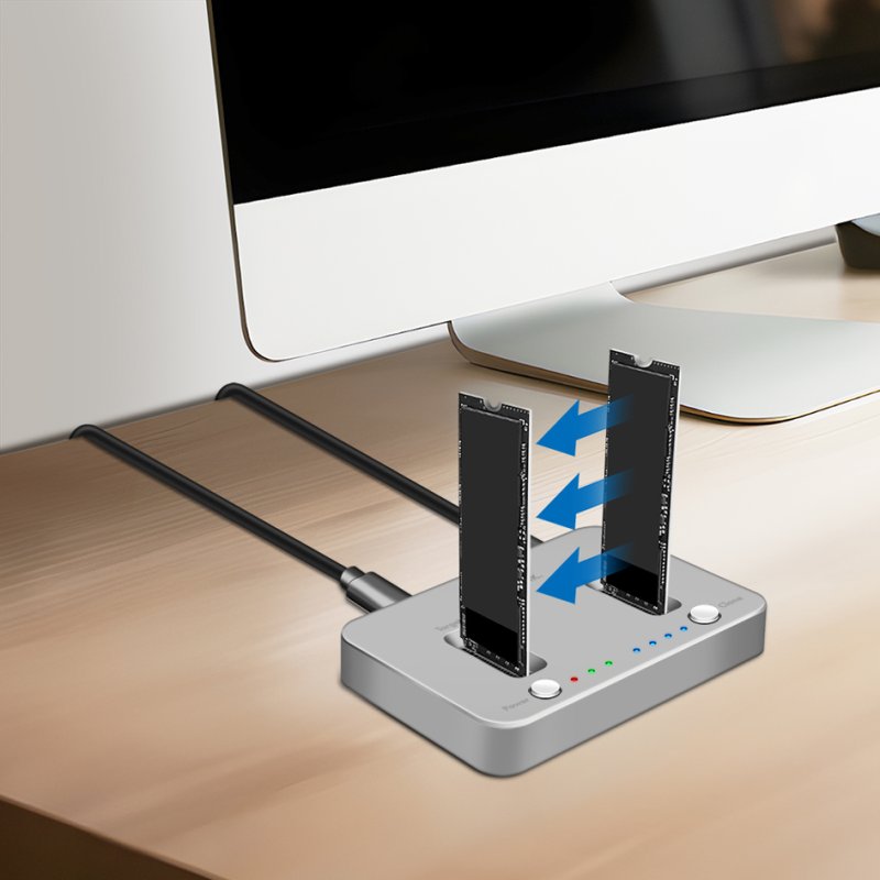 LogiLink Station d'accueil SSD avec fonction de clonage hors ligne, USB-C, 10 Gbit/s, aluminium argent
