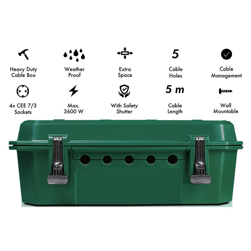 LogiLink boîtier électronique extérieur, 4-prise, IP54, vert