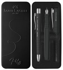 Faber-Castell schrijfset POLY BALL/PEN, pale iris, vulpen en balpen, metalletui