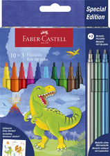 Faber-Castell viltstiften Dino, 13 stuks, pastellkleuren met glittereffect