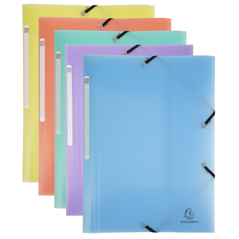 EXACOMPTA classeur élastique Chromaline A4, couleurs assorties, 5 pièces