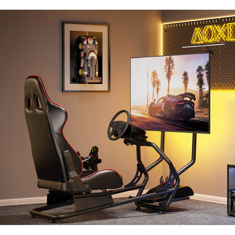 LogiLink Racing-Simulator cockpit, 32-50 inch schermen, zwart/rood, 100 kg draagkracht