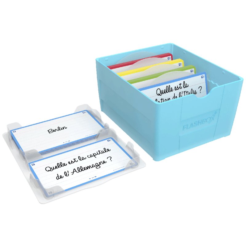 Oxford Flashbox ensemble de démarrage, bleu pastel, 500 cartes, incl. 32 flashcards