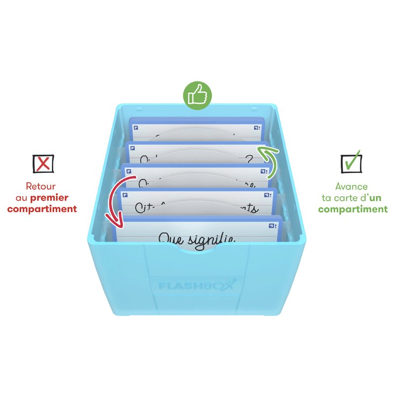 Oxford Flashbox ensemble de démarrage, bleu pastel, 500 cartes, incl. 32 flashcards