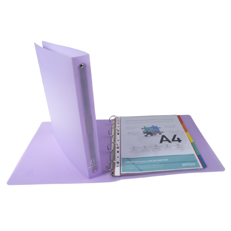 EXACOMPTA ring binder Chromaline, O-shaped rings, 40 mm, assorted colours, 5 pieces