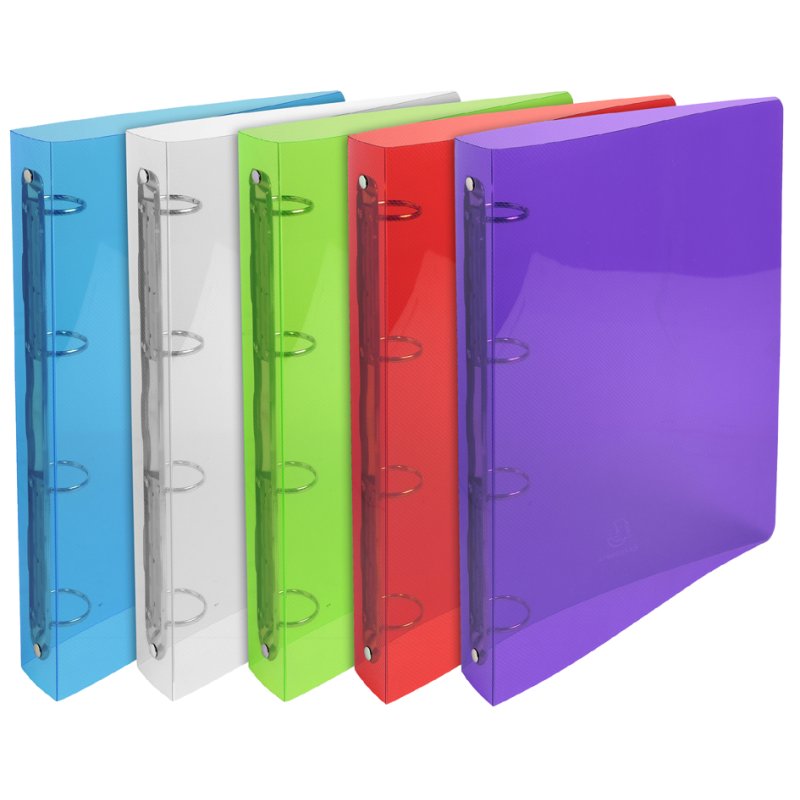 EXACOMPTA ring binder PP, 4-ring mechanism, A4+, assorted colours, 20 pieces