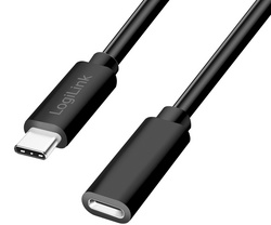 LogiLink USB-C verlengkabel, zwart, 2 meter, USB 2.0