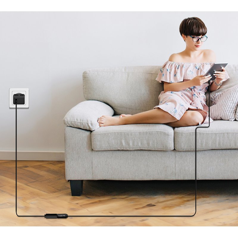 LogiLink Câble USB-C rallongé, blanc, 3 mètres, 60W