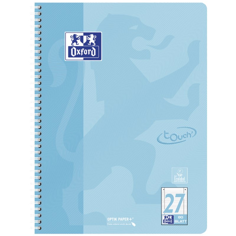 Oxford bloc de cours Touch Pastel A4+, pointillé, 80 feuilles, 5 couleurs pastel