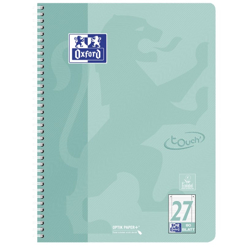 Oxford bloc de cours Touch Pastel A4+, pointillé, 80 feuilles, 5 couleurs pastel