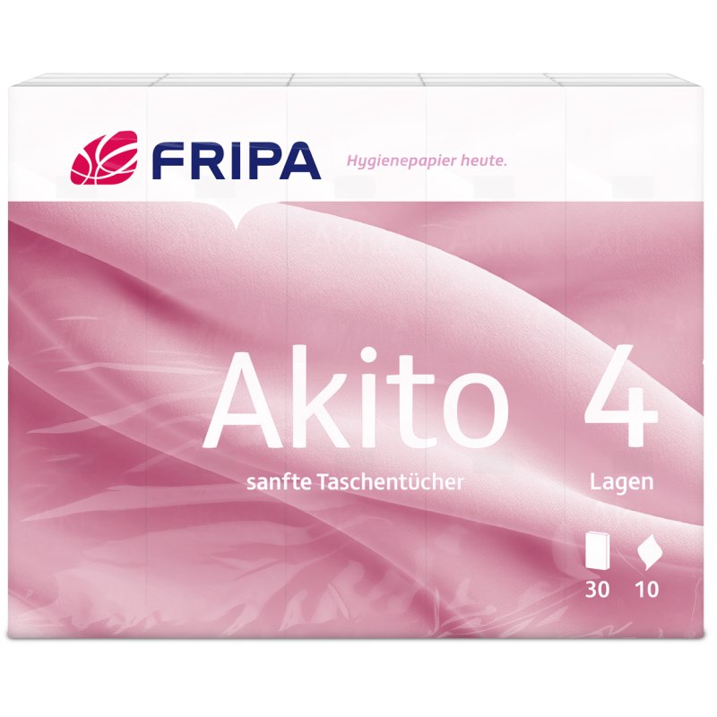 fripa Akito mouchoirs, 4 épaisseurs, blanc, 30 paquets