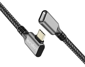 LogiLink USB 3.2 Gen2 verlengkabel, aluminium behuizing, zwart/grijs, 0,5 m