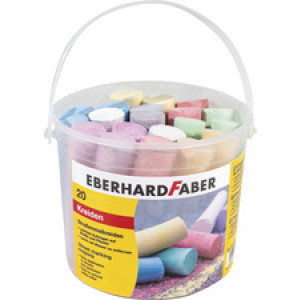 EBERHARD FABER stoepkrijt, rond, felle kleuren, 50 stuks