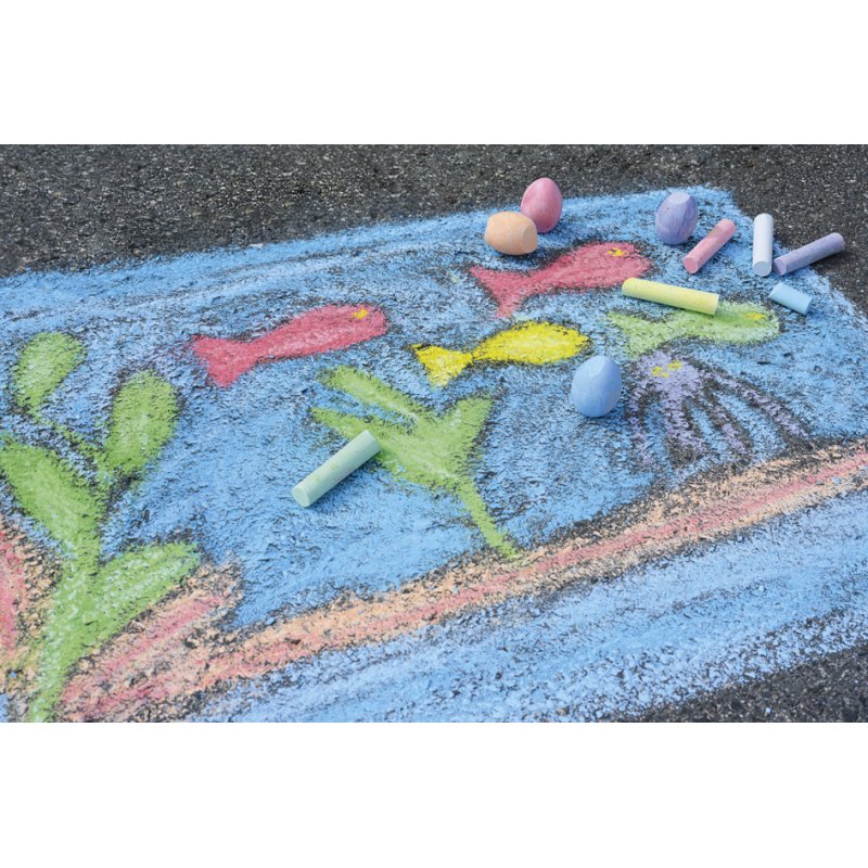 EBERHARD FABER craie de trottoir ovale, 6 couleurs, 6 pièces