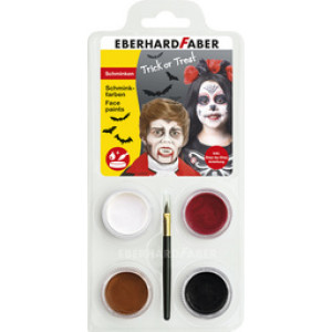 EBERHARD FABER schminkset Halloween Dracula/schedel, 4 kleuren, 40 maskers