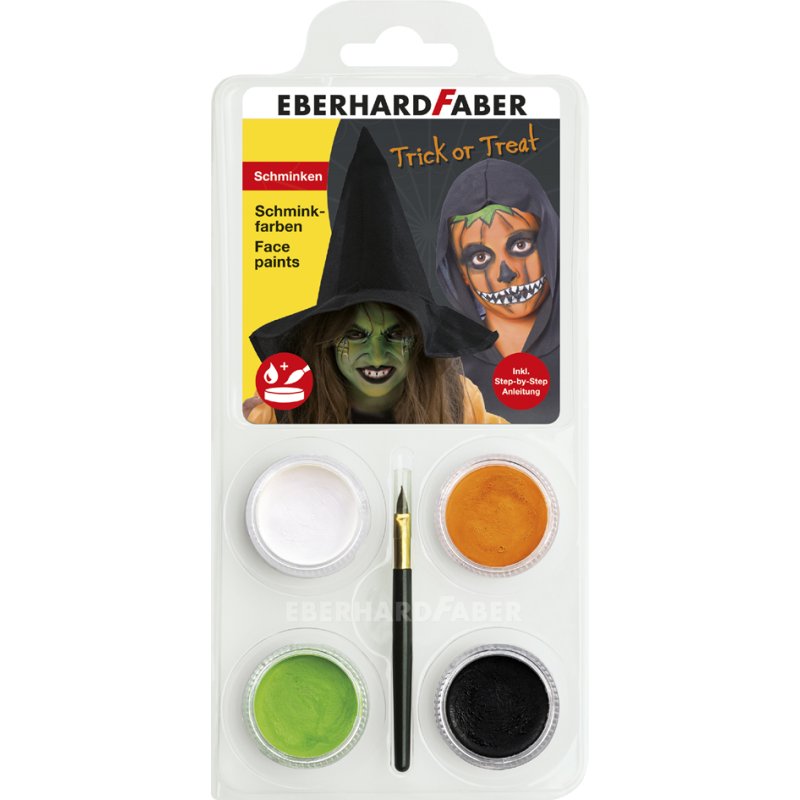 EBERHARD FABER schminkset Halloween Dracula/schedel, 4 kleuren, 40 maskers
