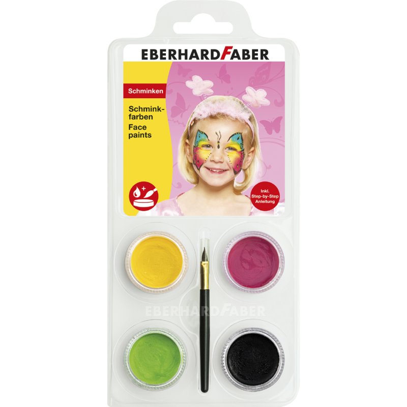 EBERHARD FABER schminkset Clown, 4 kleuren, inclusief penseel