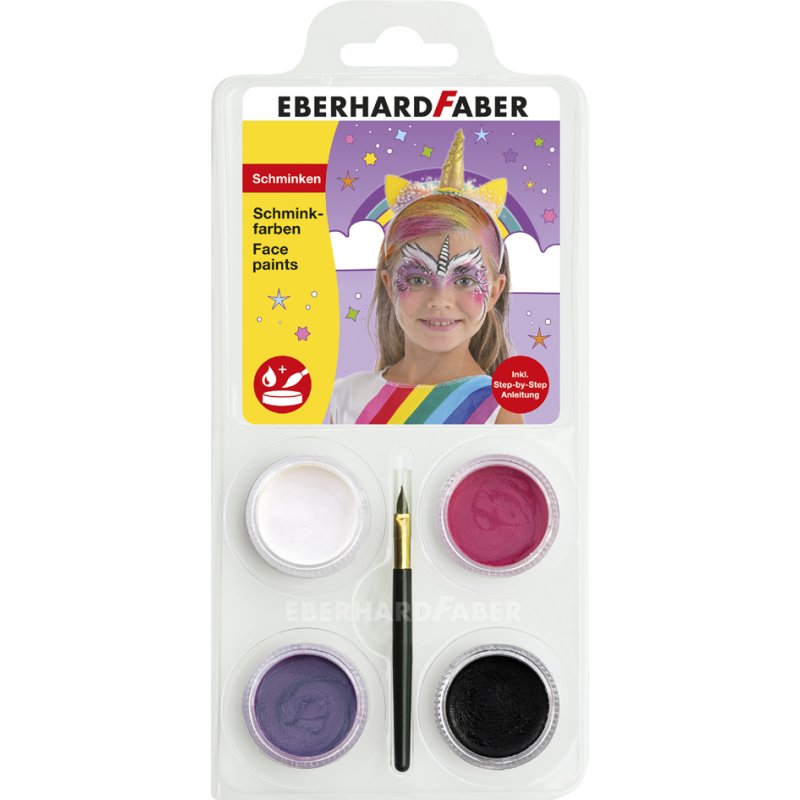EBERHARD FABER schminkset Clown, 4 kleuren, inclusief penseel
