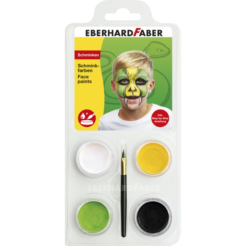 EBERHARD FABER schminkset Clown, 4 kleuren, inclusief penseel