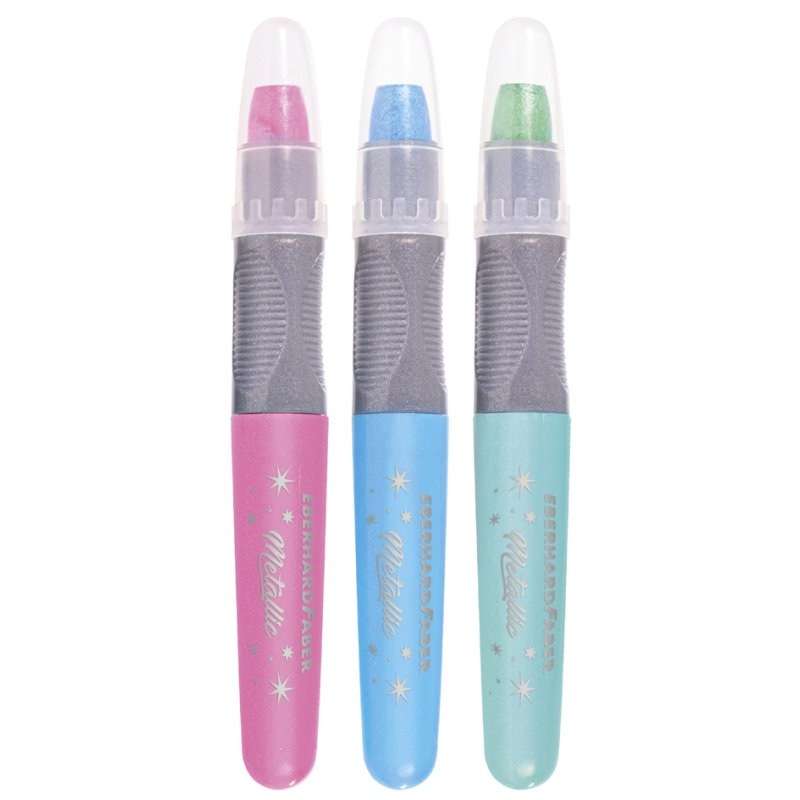 EBERHARD FABER haarkrijtset Metallic, 3 stuks, metallic kleuren