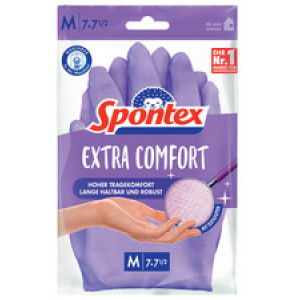 Spontex latex handschoenen Extra Comfort, maat M, paars, 1 paar