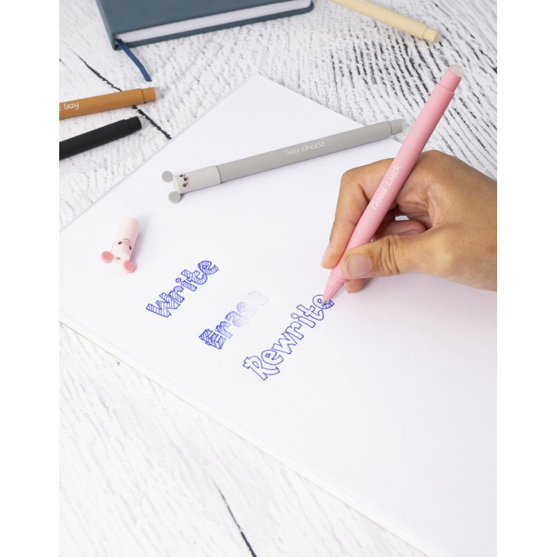EBERHARD FABER stylo Animal Erase it! Leopard, effaçable, bleu, 0,7 mm