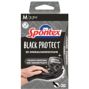 Spontex nitril handschoenen Black Protect, zwart, maat M, 20 stuks