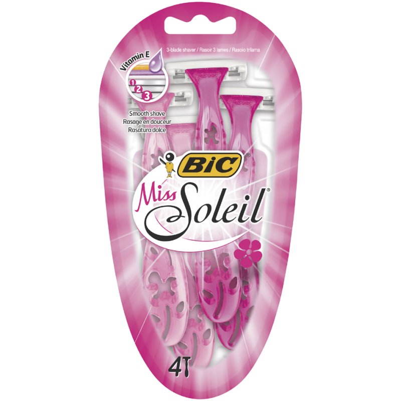 BIC wegwerpscheerapparaat Miss Soleil, dames, 3 messen, 4 stuks